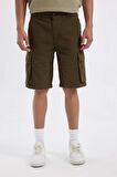 DeFacto Relax Fit Düz Paça Gabardin Bermuda Şort C5382AX24SMKH341
