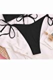 Angelsin Bağlamalı Şık Bikini Altı Siyah