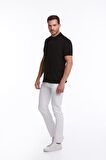 Siyah Regular Fit %100 Pamuk Polo Yaka Tişört | M