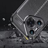 Huawei Pura 70 Pro Deri Desenli Silikon Kılıf - Ultra Darbe Emici Kamera Korumalı Kapak