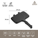 Ambos KUV-0274 Kuvars Ocak Üstü Döküm El Tost Makinesi Siyah