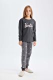 DeFacto Kız Çocuk Barbie Uzun Kollu Pijama Takımı D6060A824AUAR126