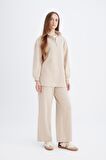 DeFacto Relax Fit Beli Lastikli Selanik Kumaş Basic Düz Triko Pantolon B4311AX24WNBG718