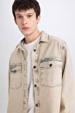 DeFacto Relax Fit Cepli Uzun Kollu Jean Gömlek D0447AX24AUBN105