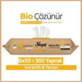 Sleepy Bio Çözünür Yüzey Temizlik Havlusu&Mendili Karanfil&Tarçın 6x50 (300 Yaprak)