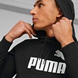 Puma Ess+ 2 Col - Erkek Siyah Pamuklu Kapüşonlu Sweatshirt - 586764 61
