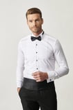 Beyaz Damatlık Ata Yaka Tailored Slim Fit Gömlek