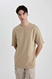 DeFacto Comfort Regular Fit Rahat Kalıp Bisiklet Yaka Baskılı Kısa Kollu Tişört B5812AX24SPBG732