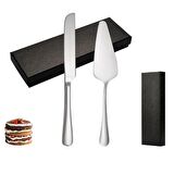 Çelik Silver Pasta Spatula Bıçak Seti Kek Sunum cin512by