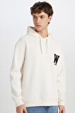 DeFacto Relax Fit Kapüşonlu Baskılı Kalın Sweatshirt D2171AX24AUER98