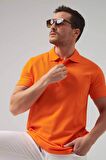 Ds Damat Regular Fit Turuncu Pike Dokulu %100 Pamuk Kıvrılmaz Polo Yaka Nakışlı T-Shirt 4HC14ORT51000 4HC14ORT51000