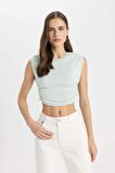 DeFacto Slim Fit Dar Kesim Bisiklet Yaka Basic Düz Kolsuz Tişört A9420AX24SPGN1114