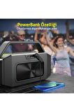 W-KING D9-1 Bluetooth Hoparlör 100W Boombox 40S Dinleme IPX6 Kablosuz Stereo TWS Ses Bombası Siyah