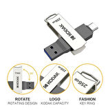 Kodak 128 Gb Type C ve USB 3.2 Flash Bellek Otg Çift Giriş Premium