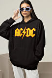 AC DC Müzik Grubu Baskılı Unisex Oversize Rock Metal Hoodie