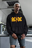 AC DC Müzik Grubu Baskılı Unisex Oversize Rock Metal Hoodie