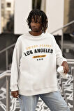 United States Los Angeles Yazılı Unisex Oversize Sweatshirt
