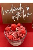 El Yapımı Candles Strawberry Cupcake Çilekli Mum Aromaterapi Kokulu Cam