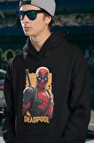 Marvel Deadpool Baskılı Unisex Oversize Hoodie