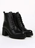 Bulldozer Siyah Kadın Deri Bot BUL-240604