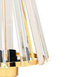Gerçek Kristal Cam Başlık Gold Metal Gövdeli Yatak Odası Abajur Salon Lambası