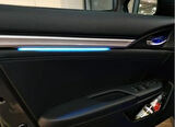 Honda Civic Fc5 Fk7 2016-2020 İçin Uyumlu Işıklı İç Kapı Çıtası 4 Parça Mavi