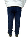 Erkek Denim Yüksek Bel Fermuarlı Regular Fit Likralı Koyu Mavi Kot Pantolon