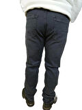 Erkek Denim Yüksek Bel Fermuarlı Regular Fit Likralı Koyu Gri Kot Pantolon