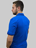 Erkek Horses Polo Yaka Compact Ligralı Saks Mavisi Tişört