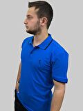 Erkek Horses Polo Yaka Compact Ligralı Saks Mavisi Tişört