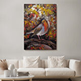 İngiliz Kırmızı Robin Kuşu Duvar Tablosu-6002