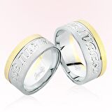 Beyaz Sarı Altın Alyans 6003