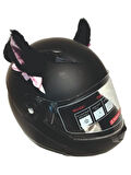 PELUŞ KASK KULAĞI (JK-P3) KEDİ KULAK - SİYAH - PEMBE