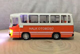 Oyuncak Işıklı Sesli 1/36 Çek Bırak Turuncu Halk Otobüsü