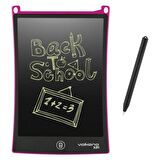 Volkano Doodle Writing Tablet Lcd 8.5 Inç Dijital Kalemli Çizim Yazı Tahtası Grafik Not Yazma Eğitim Tableti Pembe VK-850-PK