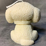 Uretti - Ayşe 7362 - El Yapımı Beyaz Sevimli Köpek Mum - 8 x 8 cm