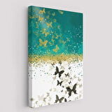 Altın ve Siyah Kelebekler Duvar Tablosu-6009