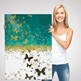 Altın ve Siyah Kelebekler Duvar Tablosu-6009