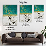 Altın ve Siyah Kelebekler Duvar Tablosu-6009