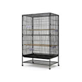 Dayang Tekerlekli Ayak Geniş Papağan Kafesi Siyah 90x58.4x152.4 Cm