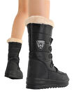 Termal Yünlü Kadın Kar Botu SİYAH