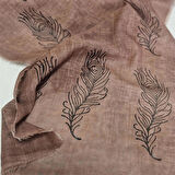 Pamuklu Fular, Tahta Baskılı, Hediyelik , El Yapımı  Taşlanmış Pamuklu Fular, 60100118031