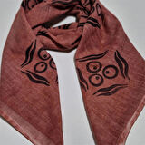 Kare pamuklu baskılı fular, El Yapımı pamuklu kare fular, Hediyelik tasarım, Moli tasarım