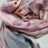 Geniş Batik Boyama Pamuklu Şal, Mevsimlik El Boyaması, Tasarım Şal, Hediyelik, Moli Tasarım