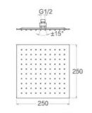 T-MAY Banyo Sart Kare Tepe Duş Seti Başlığı 25x25 Paslanmaz Metal