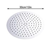 T-MAY Banyo Sardes Oval İnce Tepe Duş Seti Başlığı 30x30 Paslanmaz Metal