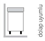 İDEVİT Vega 55CM Hilton Dolap Uyumlu Etejerli Lavabo 5 Yıl Garanti