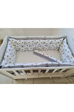 60 x 120 - Bebek Beşik Kenar Koruma Takımı - 40 cm Yükseklik, Yıkanabilir