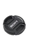 Sony Lensler Için 49mm Bağcıklı Snap On Lens Kapağı, Objektif Kapağı
