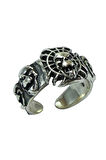 Erkek  Gotik Kurukafa Skull Gümüş Yüzük